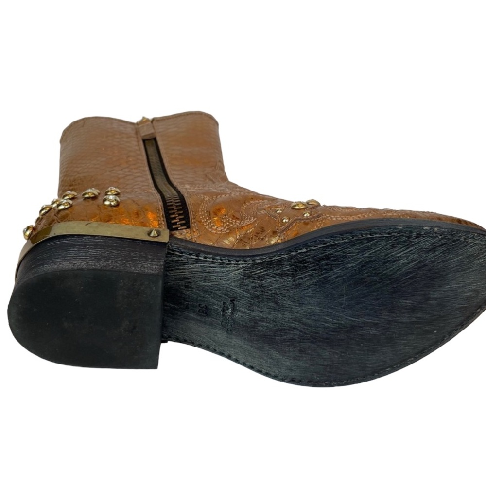 BALDAN embellished gold boots, 38, never worn - Picture 5 of 12